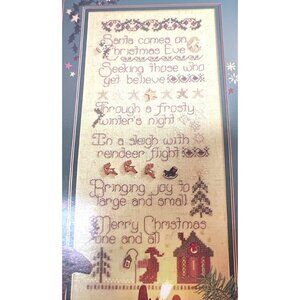 Leisure Arts Cross Stitch Pattern "Santa Comes On Christmas Eve"